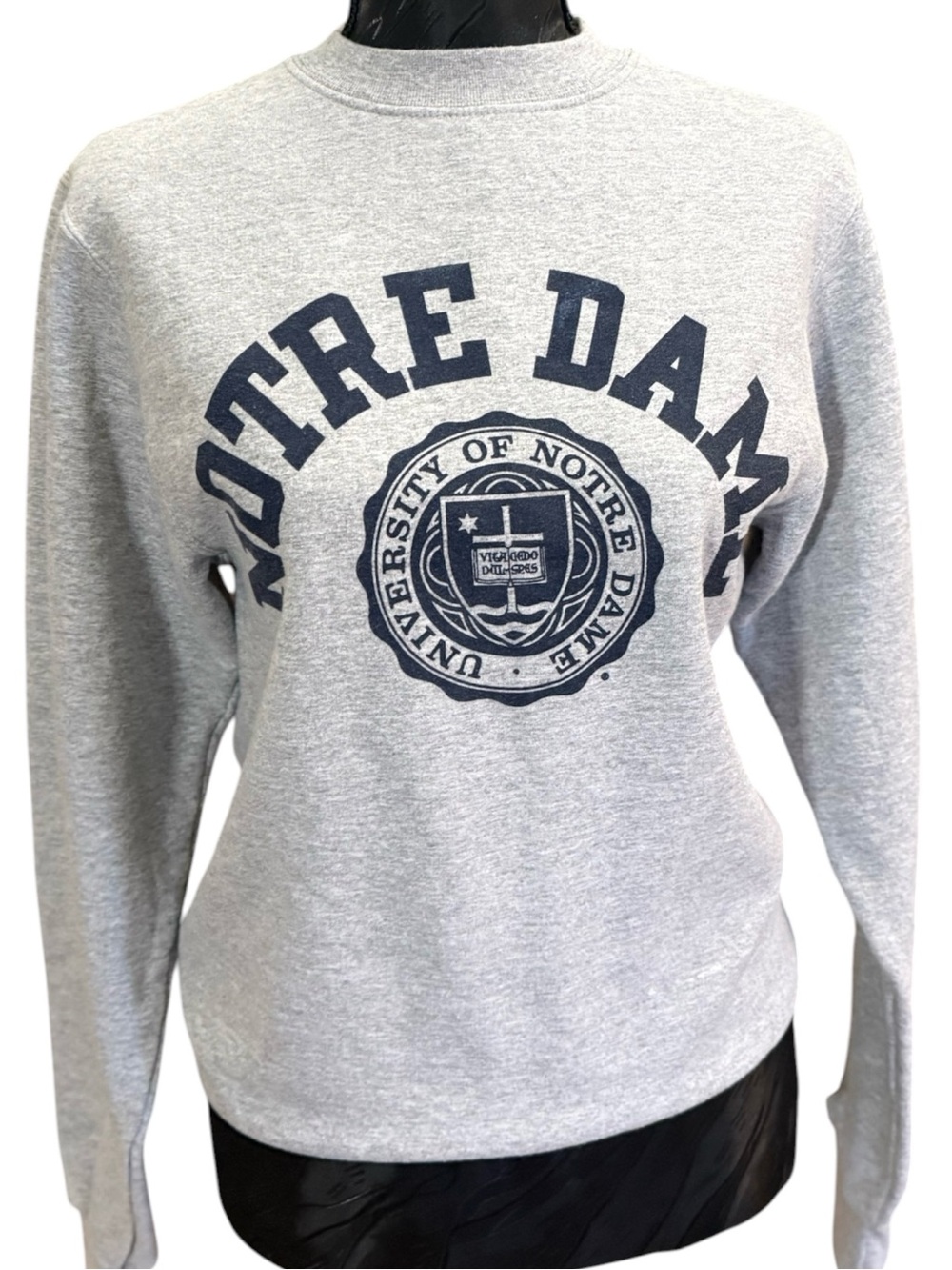 Champion Notre Dame Gray Crewneck Sweatshirt XS University Spellout Pullover